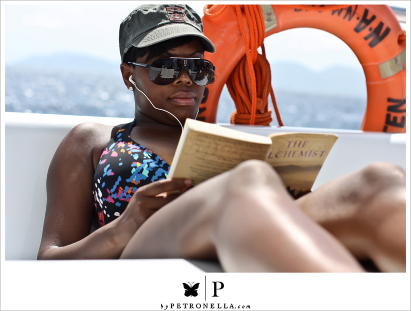 Lounging on a boat