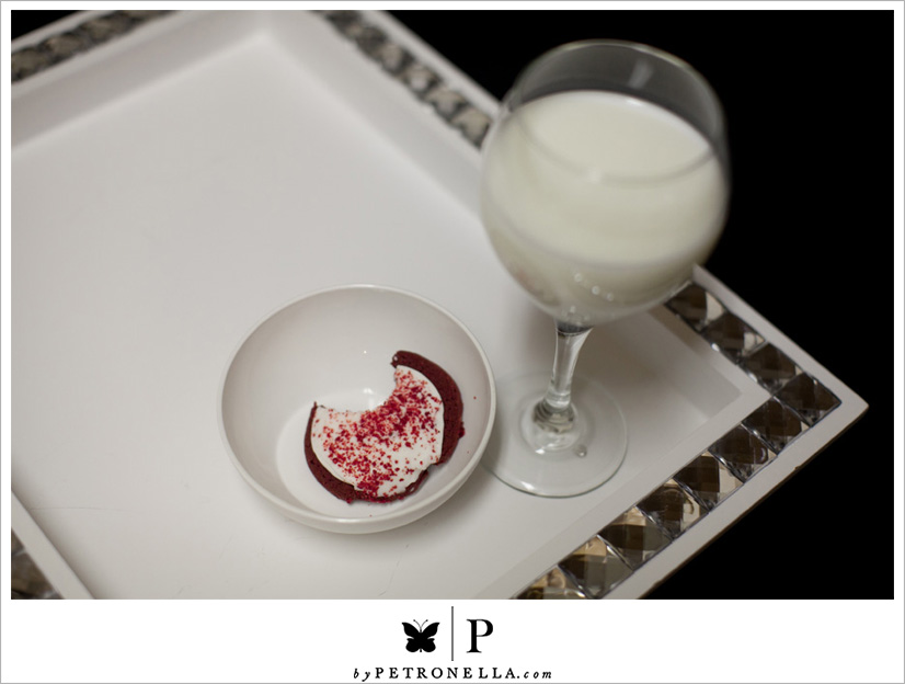 Red velvet cookies and milk