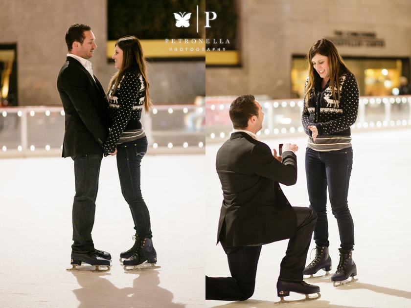 Rockefeller Skating Rink Surprise Marriage Proposal