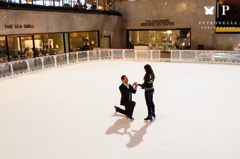 Rockefeller Skating Rink Surprise Marriage Proposal