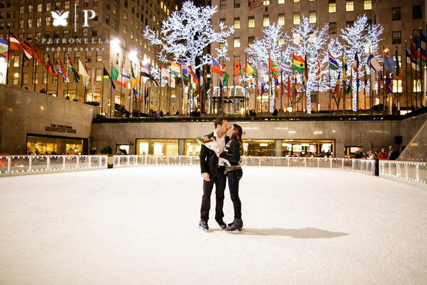 Rockefeller Skating Rink Surprise Marriage Proposal