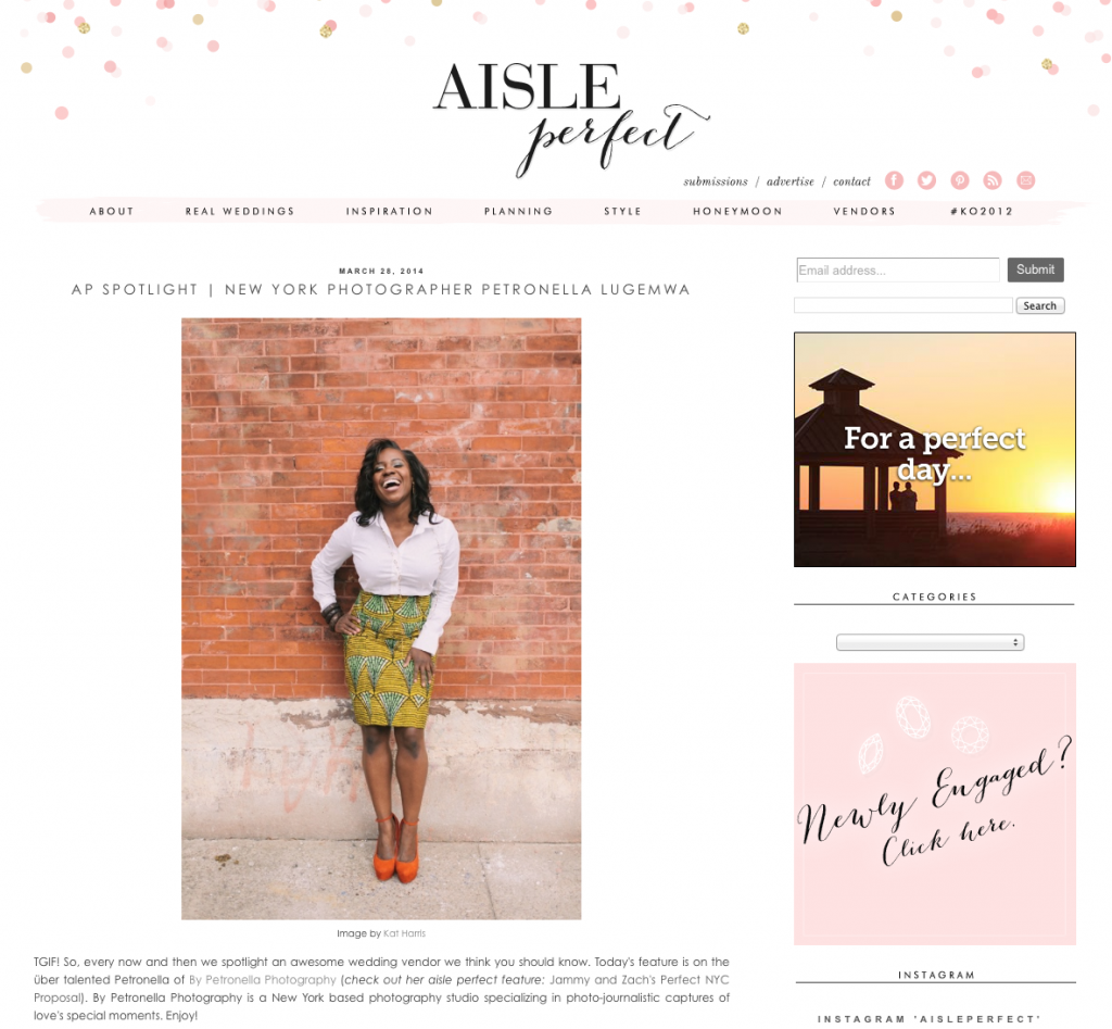 Petronella Photography Featured on Aisle Perfect