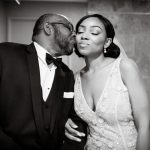 Black couple View of the World New York rooftop wedding