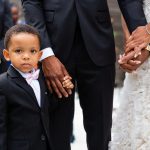 Black couple View of the World New York rooftop wedding