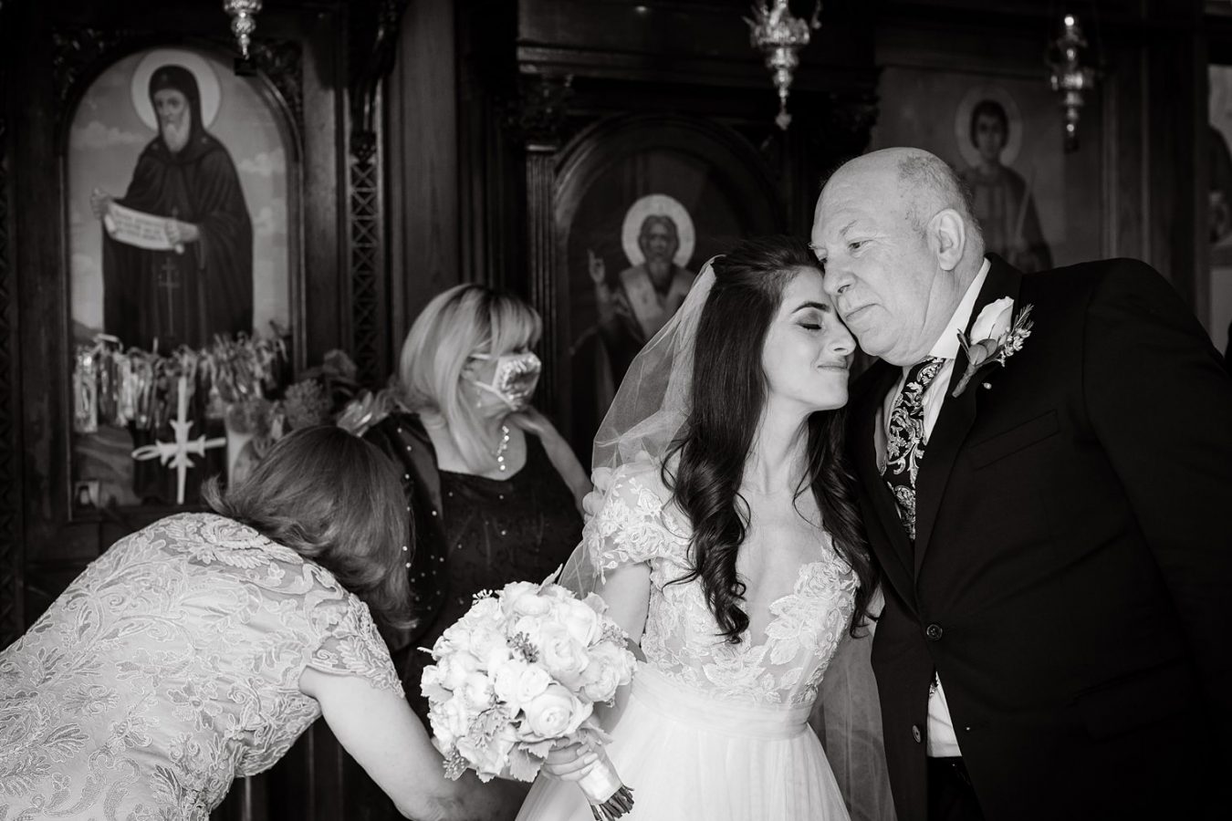 multicultural Greek Jewish intimate New York wedding at St Gerasimos church New York