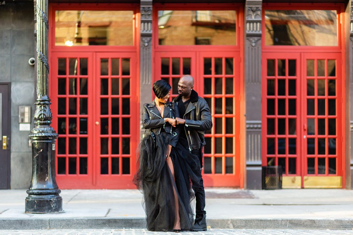 Buddakan restaurant Haitian Nigerian New York multicultural engagement session Petronella Photography
