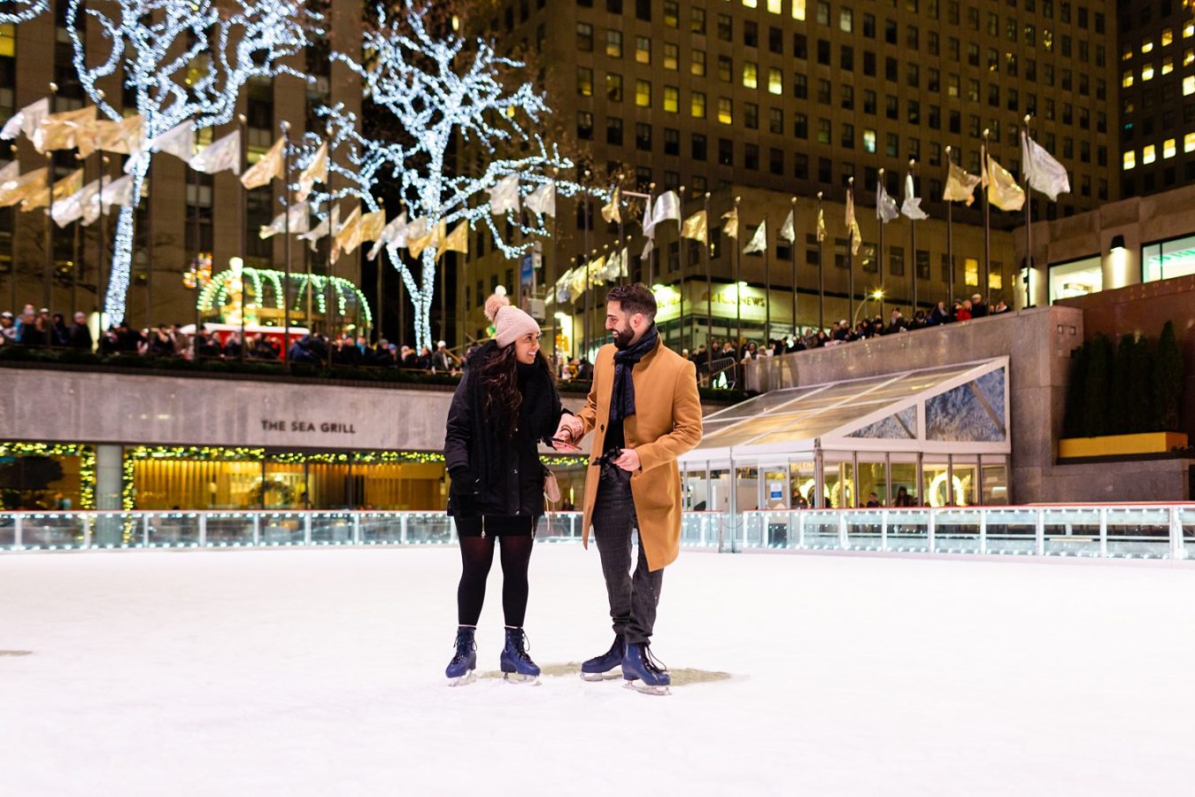 Rockefeller ice skating marriage proposal Petronella Photography