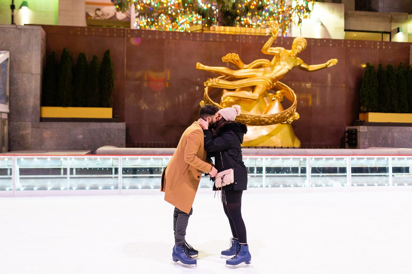 Rockefeller ice skating marriage proposal Petronella Photography