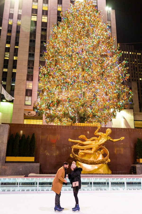 Rockefeller ice skating marriage proposal Petronella Photography