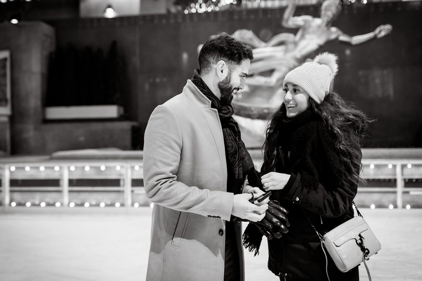 Rockefeller ice skating marriage proposal Petronella Photography